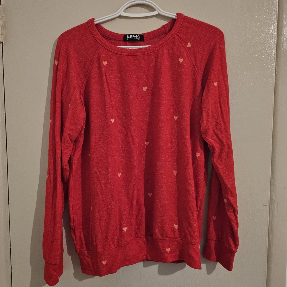 Buffalo Red Heart Pattern Women's Sweater